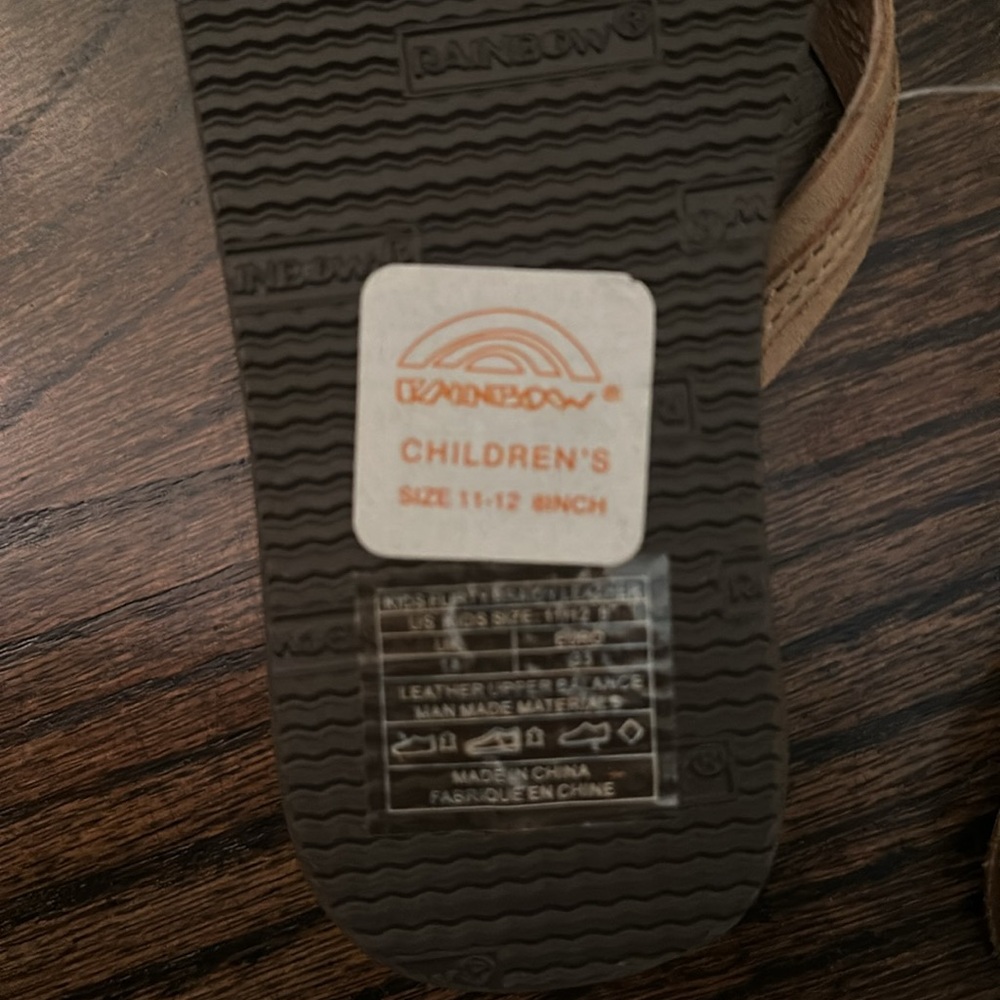 Kids braided leather rainbow flip flop - Picture 3 of 3